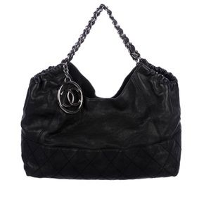 Black Chanel coco cabas tote